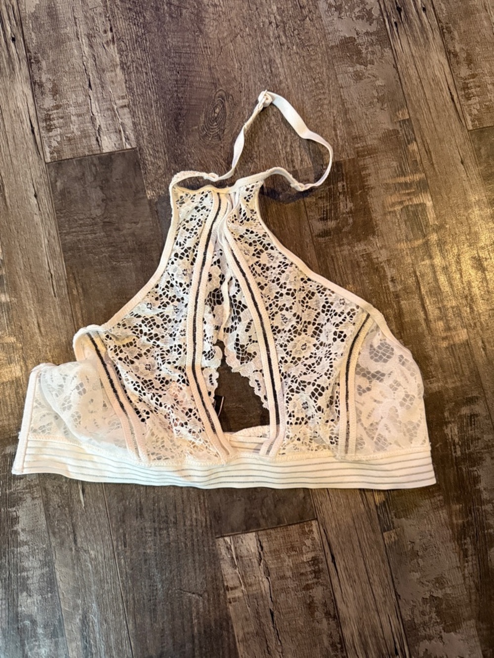 Victoria's Secret White Lace Halter Bralette